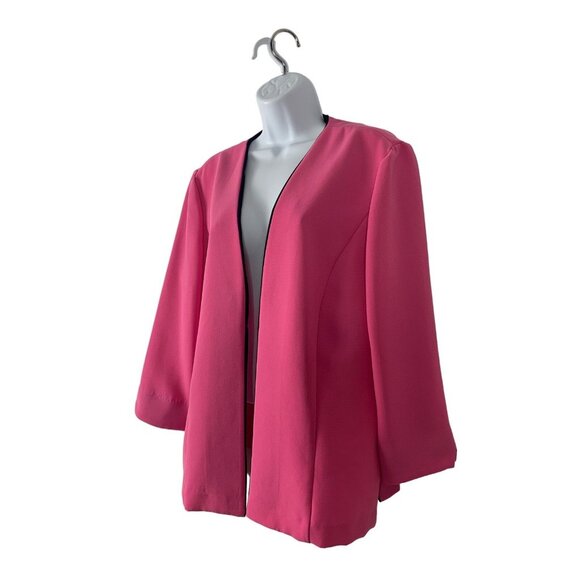 Perceptions Womens Open Front Pink Blazer Jacket Polyester Size 14 - Picture 3 of 10